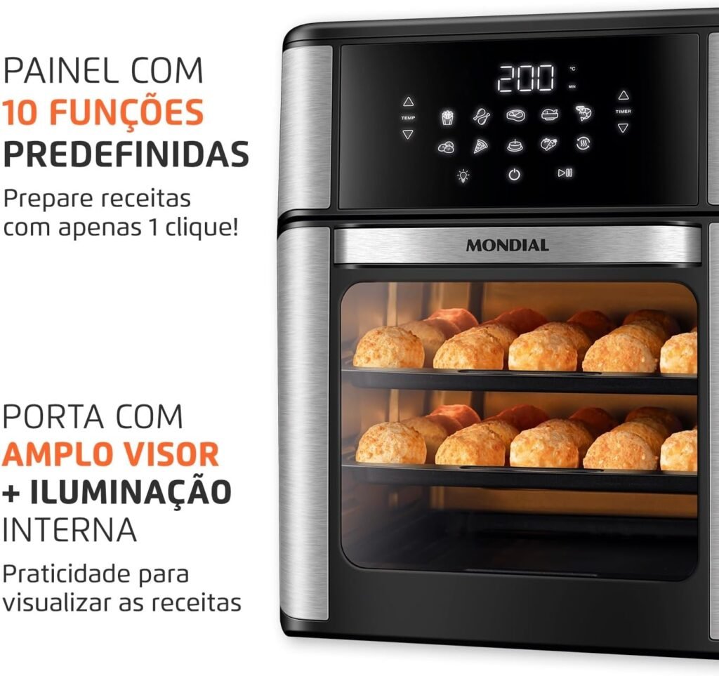 Mondial Air Fryer Forno 12L AFON-12L-BI: O Review Completo para Sua Cozinha 2 em 1 7 Black 7