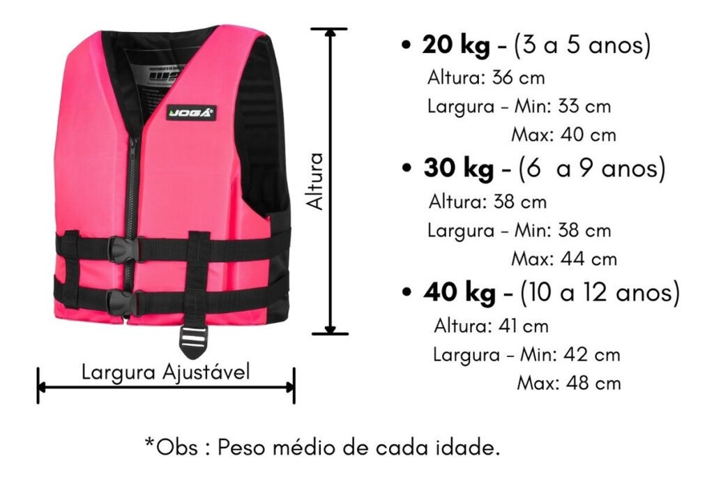 D NQ NP 2X 972560 MLB50008122015 052022 F colete salva vidas infantil 20 30 40 kg joga cores flutuaco