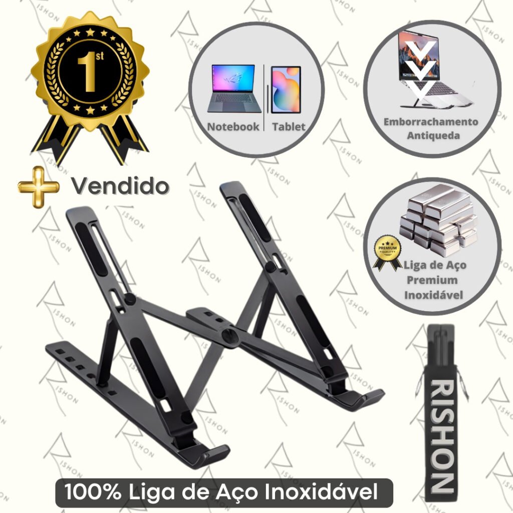 Transforme seu Home Office: O Suporte para Notebook em Alumínio Premium que vai Salvar sua Coluna e Turbinar sua Produtividade 3 D NQ NP 2X 621840 MLA99600124552 122025 F