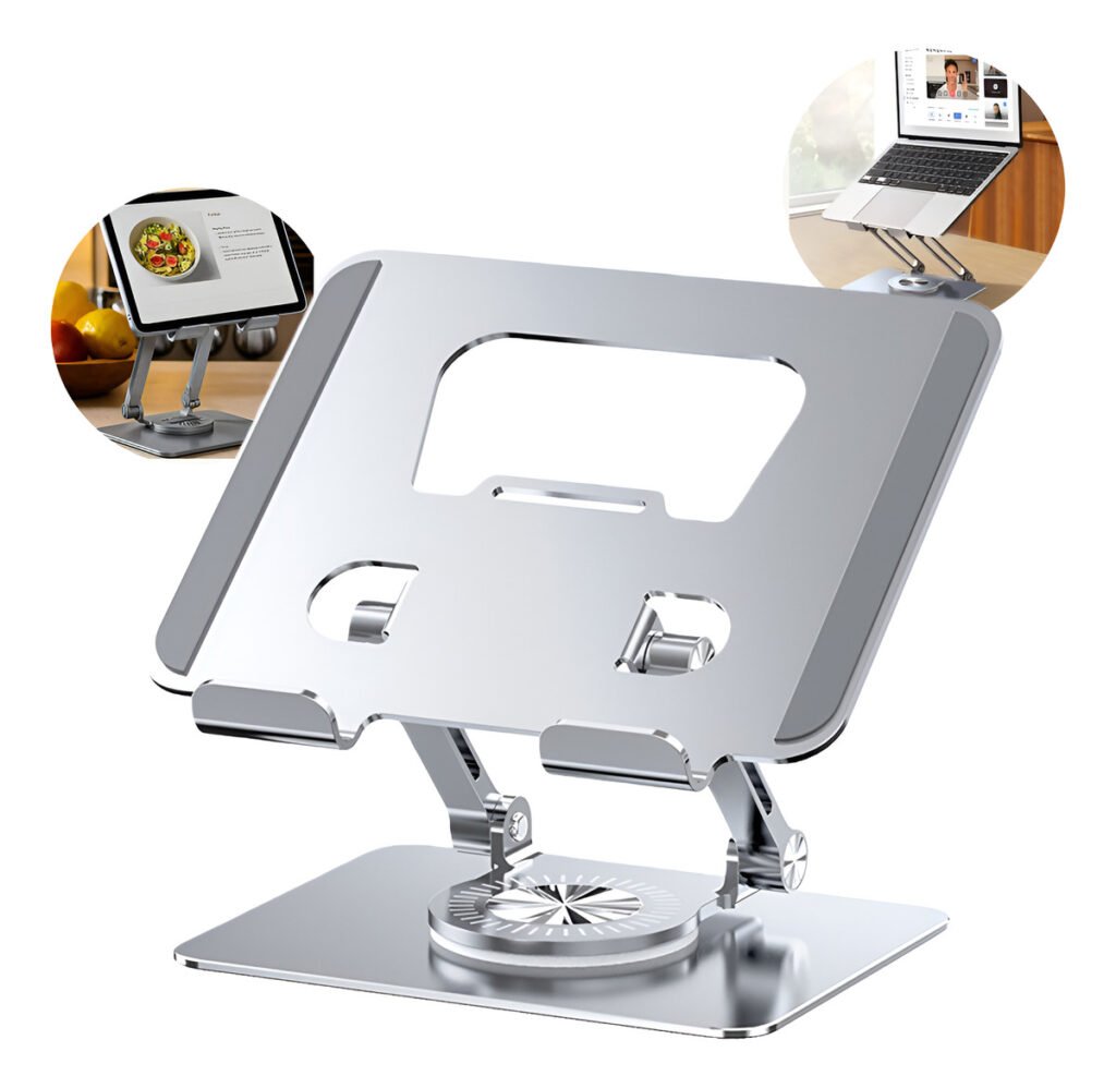 Transforme seu Home Office: O Suporte para Notebook em Alumínio Premium que vai Salvar sua Coluna e Turbinar sua Produtividade 5 D NQ NP 2X 913130 MLB95310790115 102025 F suporte de mesa metal para tablet notebook gira 360 dobrave