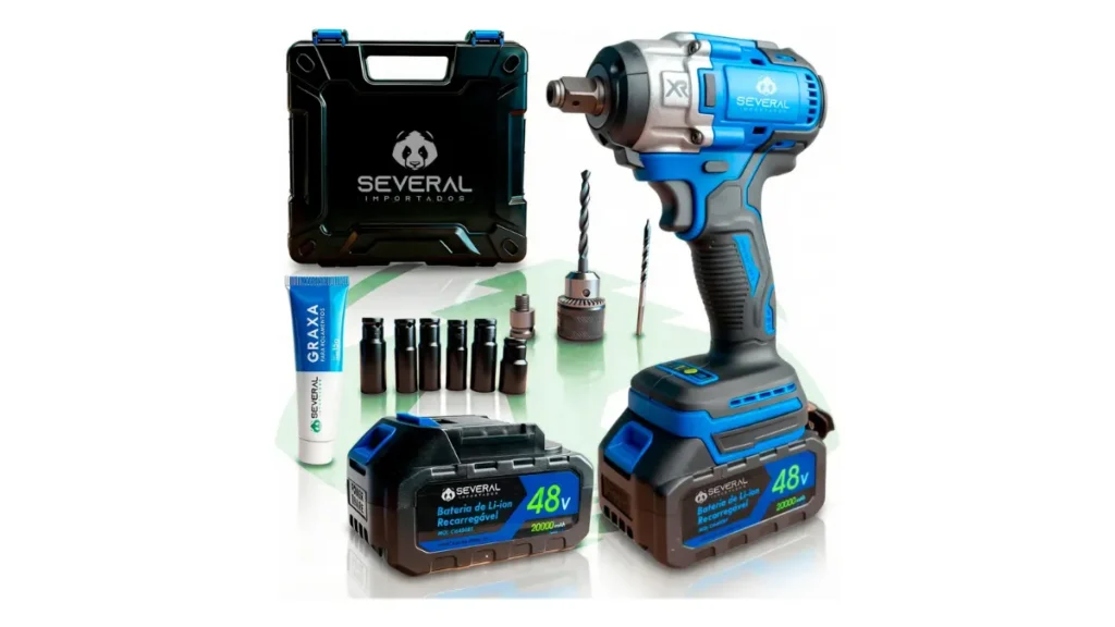Review Completo Esmerilhadeira e Chave de Impacto Several: Valem a Pena em 2026? 3 Chave de Impacto Parafusadeira Furadeira 48V 2000mAh